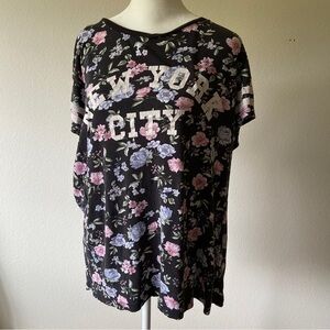 H&M Divided Floral New York City Graphic Shirt